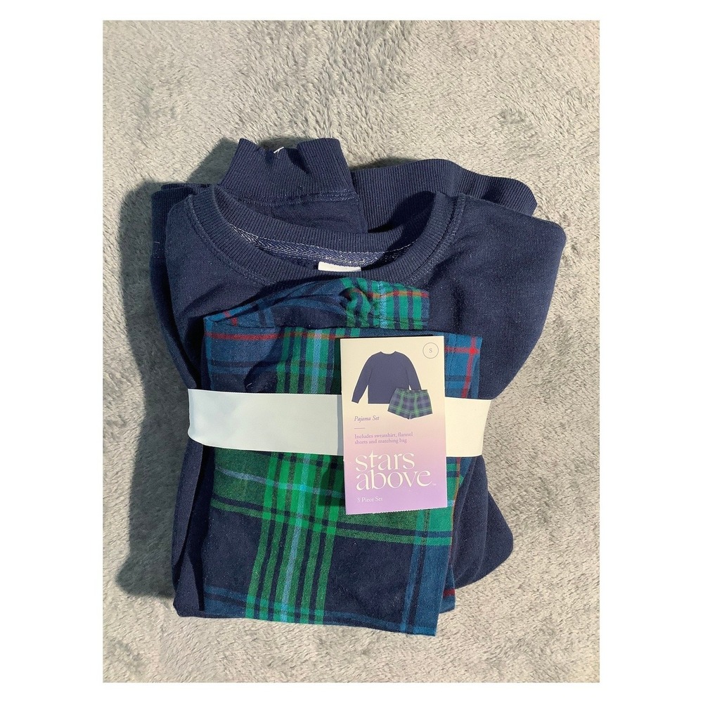 Stars Above 3pc Pajama Set Women's Small‎ Navy